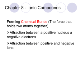 Chapter 8 - Ionic Compounds