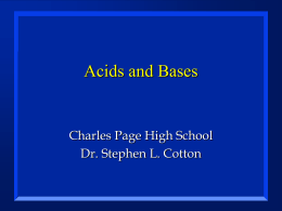 Chapter 20 Acids and Bases