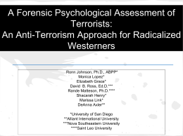 A Forensic Psychological Assessment of terrorists: an anti