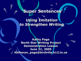 Using Imitation to Strengthen Sentences