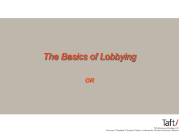 The Basics of Lobbying