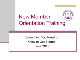 New Member Orientation Training - FEW Foundation for Education