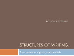 Structures of Writing - Mrs. Henson`s Classroom