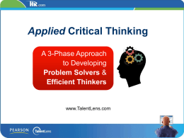 Applied Critical Thinking