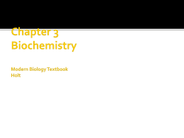 Chapter 3 Chemistry of Life Modern Biology Textbook Holt
