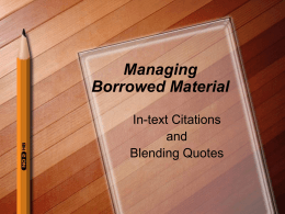 Managing Borrowed Material
