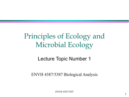 Principles of Ecology and Microbial Ecology
