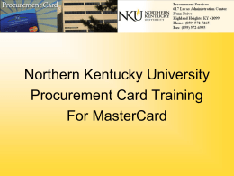 Using the PCARD Do`s - myNKU - Northern Kentucky University