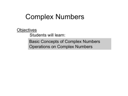 Algebra 2 Complex Numbers PowerPoint