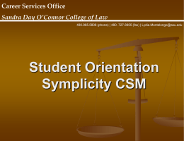 Student Orientation Symplicity CSM Career