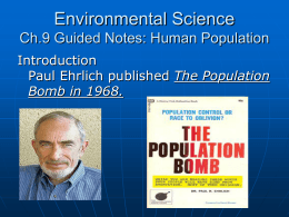 Environmental Science Ch.9 Guided Notes: Human Population