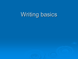 Writing Basics