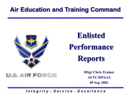 Enlisted Performance Reports (EPR) in the EES