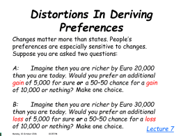 Distortions In Deriving Preferences
