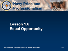 Navy Pride and Professionalism: Equal Opportunity