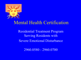 Mental Health Certification - Minnesota Department of Corrections