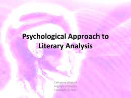 Psychological Approach to Literary Analysis