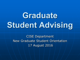 Graduate Student Advising