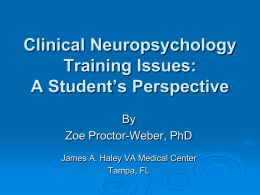 Clinical Neuropsychology Training Issues