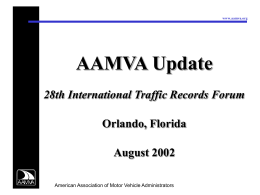 AAMVA Update - Past Traffic Records Forums Index