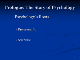 Prescientific Psychology