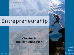 Chapter 8 The Marketing Plan