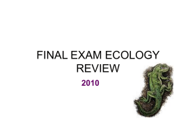 Final Exam Ecology Review Power Point