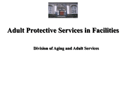 Protecting Adults in Facilities Training
