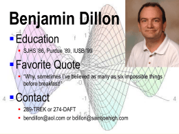 Mr. Benjamin Dillon - Saint Joseph High School