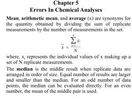 Chapter 5 Errors In Chemical Analyses