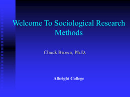 Research Methods Lecture #1 - Albright College Faculty and Staff Web
