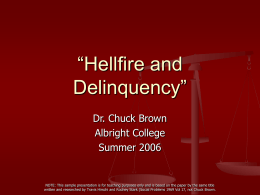 Hellfire and Delinquency - Albright College Faculty and Staff Web
