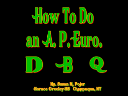 How to Do an EHAP DBQ