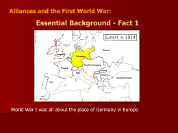 Alliances and WWI