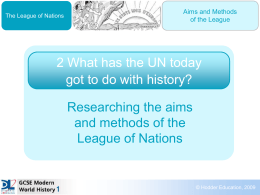Worksheet: Researching the aims and methods of the League