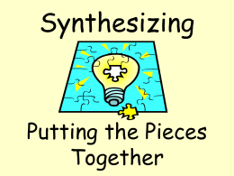 Synthesizing - Teacher Resources
