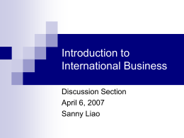 Introduction to International Business - Berkeley-Haas