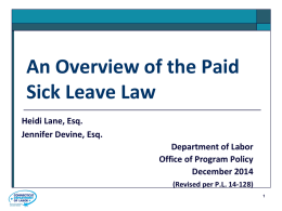 Paid Sick Leave - Connecticut Department of Labor