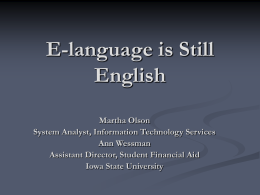 E-Language is Still English
