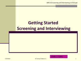 4491-02 Screening and Interviewing v1.0