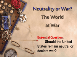 WWI Neutrality or War lesson