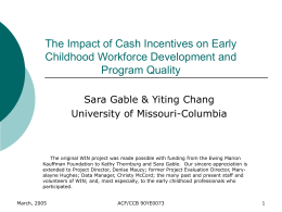 The Impact of Cash Incentives on Early Childhood Workforce