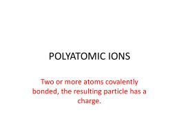 polyatomic ions - Salem Community Schools