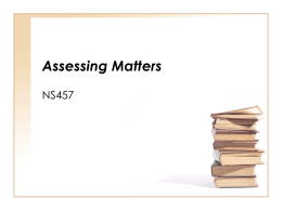 Aassessing matters Powerpoint presentation
