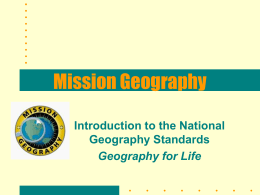 Geography for Life - Mission Geography