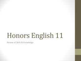 Honors English 11