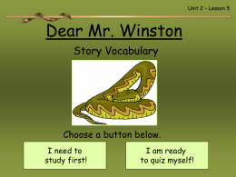 Dear Mr. Winston
