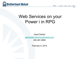 Using Web Services within an RPG Program