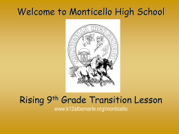 Monticello High School - Albemarle County Public Schools
