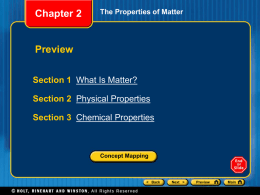 Ch 2 ppt: The Properties of Matter